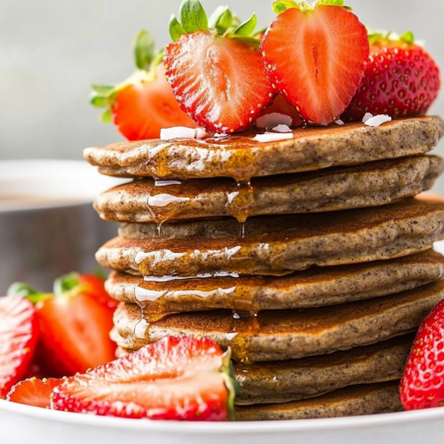 Buckwheat Flour Strawberry Pancakes